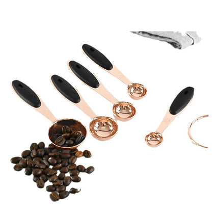 Metal Measuring Cup Spoon Set 5 Piece Stainless Steel Kitchen Gadgets for Liquid Wet and Dry Cooking Baking