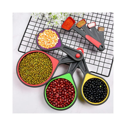 Tools Spoons and Collapsible Measuring Cups Set 8 Pieces Multiple Sizes Measure Spoon Sugar Cake Baking Spoon