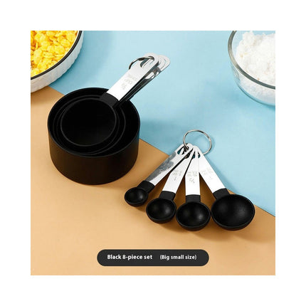 Measuring Cups & Spoons Set Stackable Cups and Spoons Nesting Measure Cups With Stainless Steel Handle