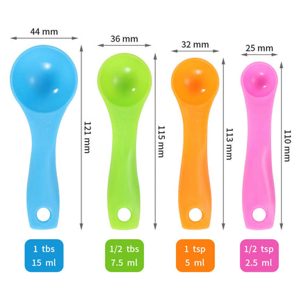 Measuring Cute Spoons In Assorted Set Of 4Plastic  Kitchen Gadgets For Measuring Dry and Liquid Etc Ingredient