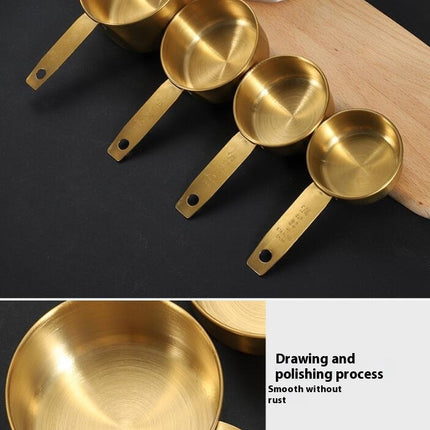 Kitchen Cooking Measuring Cups and Spoons Set Stainless Steel 4Piece Set for Dry and Liquid Ingredients