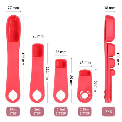 4 pc Measuring Spoons (1/4 tsp, 1/2 tsp, 1 tsp, 1 Tbs) 4 Piece Set for Dry and Liquid Ingredients Etc