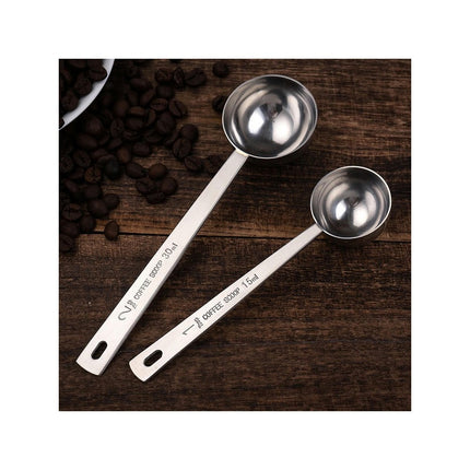 304 Stainless Steel Coffee Milk Powder Long Handle Scoop Measuring Spoon Set Of 2 Kitchen Cooking Tools