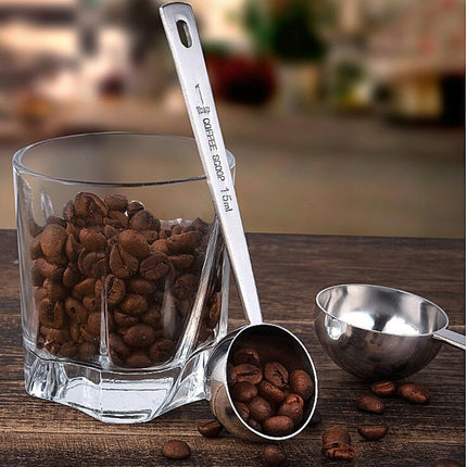 304 Stainless Steel Coffee Milk Powder Long Handle Scoop Measuring Spoon Set Of 2 Kitchen Cooking Tools