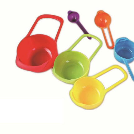 6 Pcs Measuring Cups and Spoons Set Plastic Stackable Kitchen Measuring Tool with Long Handles Kitchen Tools