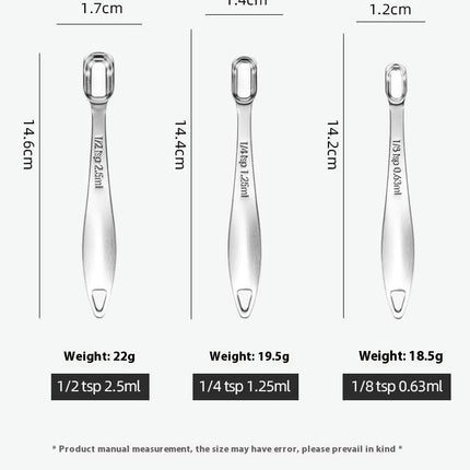 Stainless Steel Narrow Heavy Duty Long Handle And Engraved Measurements Set Of 6Piece