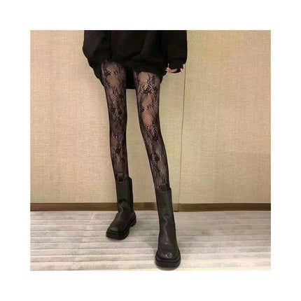 5 pairs Women's Small Mesh Jacquard Fishnet Stockings Thigh High Wide Fishnet Tights