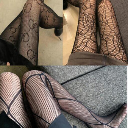 5 pairs Women's Small Mesh Jacquard Fishnet Stockings Thigh High Wide Fishnet Tights