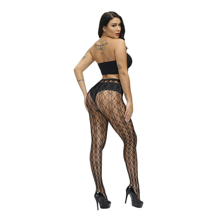 5 pairs Women's Lace Suspenders Fishnet Stockings Thigh High Wide Fishnet Tights