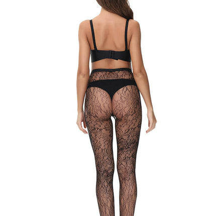 5 pack Women's Flower Hollow Fishnet Stockings Thigh High Wide Fishnet Tights