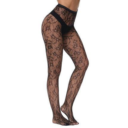 5 pack Lace Patterned Fishnet Stockings Thigh High Pantyhose Tights for Women