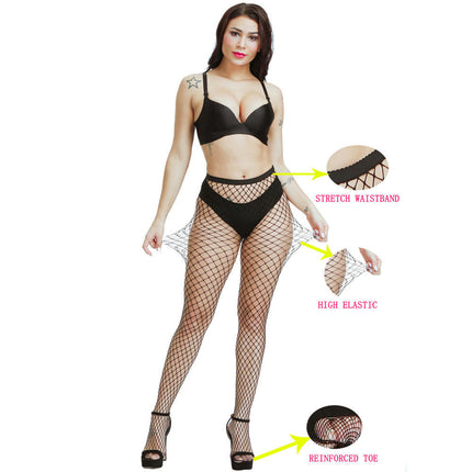 3 Pairs Women Sexy Tights Fishnet Opening Leggings Hollow Fishnet Socks