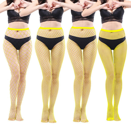 4 Pairs Women Fishnet Stockings Tights Pantyhose Thigh High Stockings Waist Fishnets