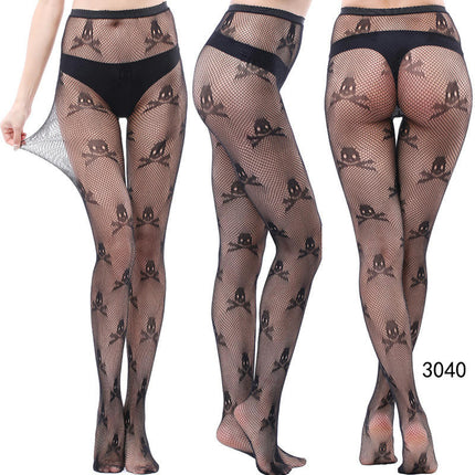 3 Pairs Women Fishnet Pantyhose Thigh-High Stockings Tights for Halloween Dance Party Dress up