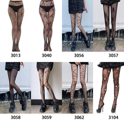 3 Pairs Women Fishnet Pantyhose Thigh-High Stockings Tights for Halloween Dance Party Dress up