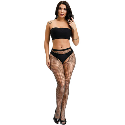 3 Pairs Womens High Waist Tights Fishnet Stockings Thigh High Stockings Pantyhose