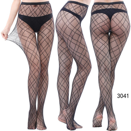 3 Pairs Women Fishnet Pantyhose Thigh-High Stockings Tights for Halloween Stage Performance Party Dress up