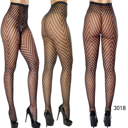 3 Pairs Women Fishnet Pantyhose Thigh-High Stockings Tights for Halloween Stage Performance Party Dress up