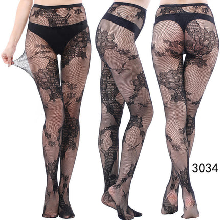 3 Pairs Women Fishnet Suspender Pantyhose Thigh-High Stockings Tights for Halloween Party Dress up