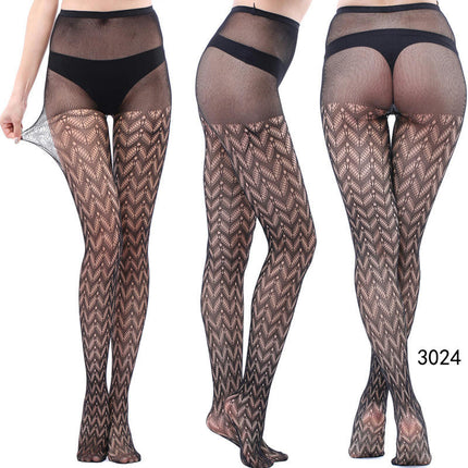 3 Pairs Women Fishnet Suspender Pantyhose Thigh-High Stockings Tights for Halloween Party Dress up