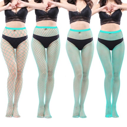 4 Pairs Women's High Waisted Tights Fishnet Stockings Thigh High Pantyhose