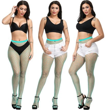 3 Pairs Womens High Waist Patterned Fishnet Tights Suspenders Pantyhose Thigh High Stockings