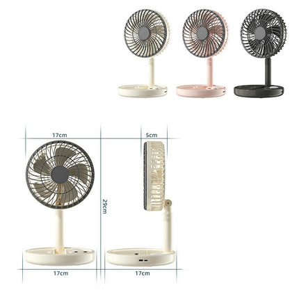 Portable Desk Fan, USB Battery Operated Fan 3 Speeds Foldable Personal Fan for Bedroom