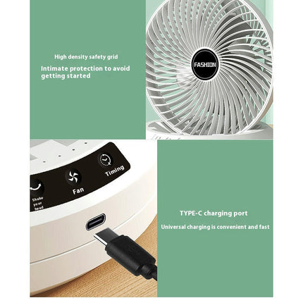 Personal Fan Small Desktop Globe Fan, USB Rechargeable Fan , Quiet Fan for Bedside Table Top and Desk