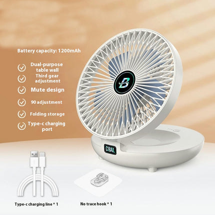 Desktop Fan-USB Rechargeable Wall Mounted Fan Suitable for Dormitory Office