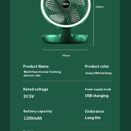 Small Desk Fan USB,Folding Silent Wall-mounted Fan, 3 Speed Mini Fan for Office Table Bedroom