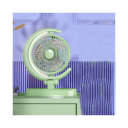 Portable Desktop Fan - USB Battery Charging 3 Wind Speed Home Office Outdoor Fan with Light