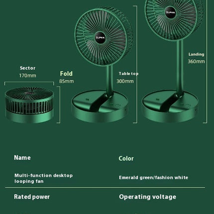 Folding Desktop Household Fan-USB Charging Portable Desktop Mini Dormitory Small Fan