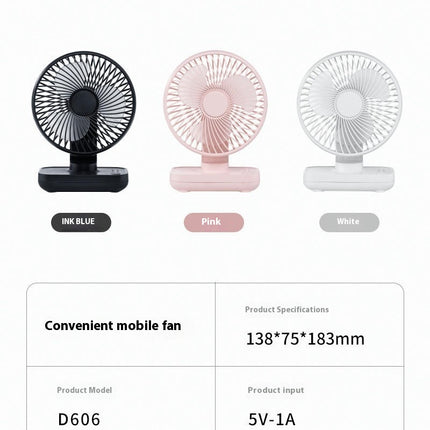 USB Desk Fan Small Quiet-3 Speeds Mini Personal Portable Fan 360 degrees Rotation Adjustable Fan