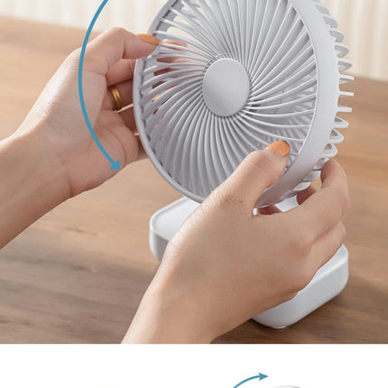 USB Rechargeable Desk Fan - Portable Digital Display Mini Fan - Suitable for Home Office Camping