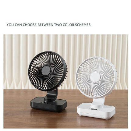 USB Rechargeable Desk Fan - Portable Digital Display Mini Fan - Suitable for Home Office Camping