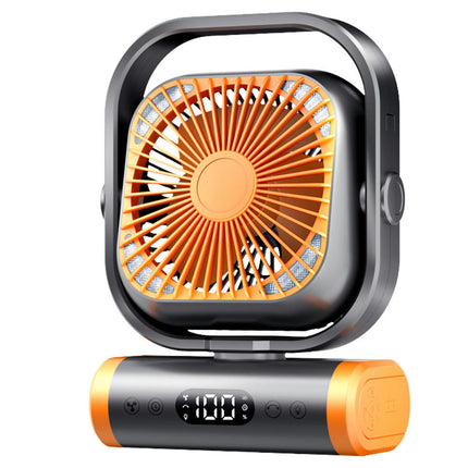 Camping Fan Rechargeable-Auto Oscillation Cordless Fan, Tent Fan with Remote/Light 5 Speeds