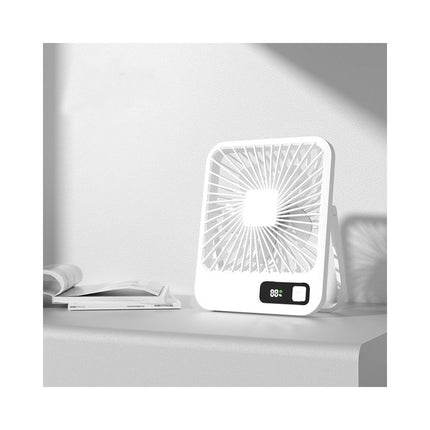 Portable USB Rechargeable Fan, 180 degrees Tilt Folding Personal Fan With Power Display 5 Speeds Table Fan