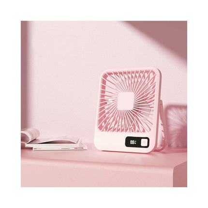 Portable USB Rechargeable Fan, 180 degrees Tilt Folding Personal Fan With Power Display 5 Speeds Table Fan