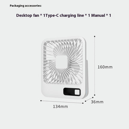 Portable USB Rechargeable Fan, 180 degrees Tilt Folding Personal Fan With Power Display 5 Speeds Table Fan