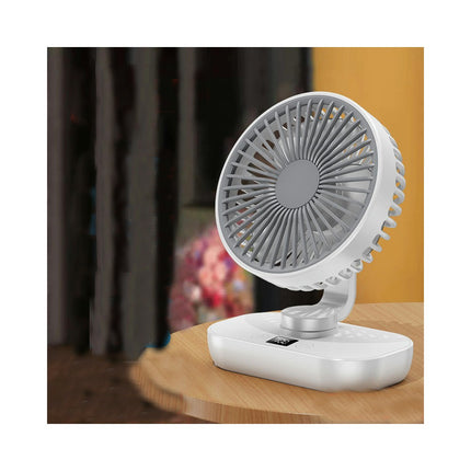 USB Charging Mini Desk Fan Digital Display Oscillating Portable Fan Home Office Desk Fan