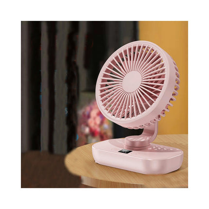 USB Charging Mini Desk Fan Digital Display Oscillating Portable Fan Home Office Desk Fan