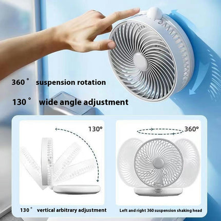 Rechargeable Desk Fan , 5 Speeds Portable Air Circulation Fan ,Small Wall Fan for Bedroom Home Desktop Office