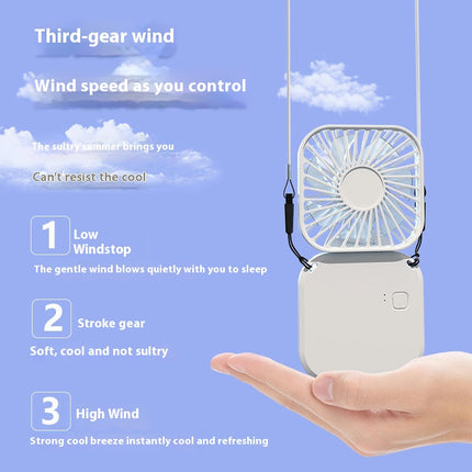 Portable Mini Personal Neck Fan Foldable Mini Silent USB Rechargeable Fan