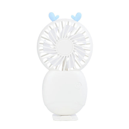 Cute Portable Mini Fan, 3 Speed with Base Small Desk Fan, USB Rechargeable Personal Fan Pocket Fan