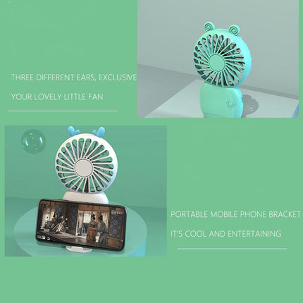 Cute Portable Mini Fan, 3 Speed with Base Small Desk Fan, USB Rechargeable Personal Fan Pocket Fan