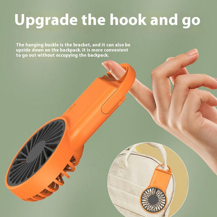 Mini handheld fan Lightweight and portable hook USB charging desktop fan 3 wind speeds