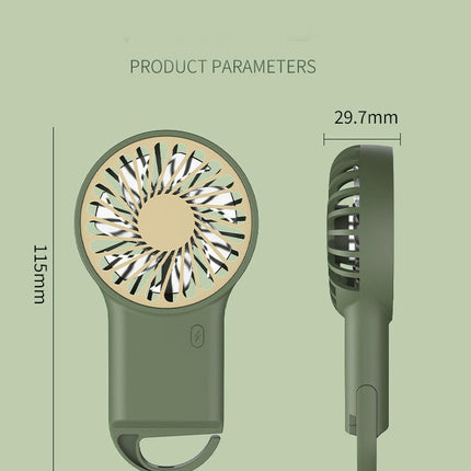 Mini handheld fan Lightweight and portable hook USB charging desktop fan 3 wind speeds