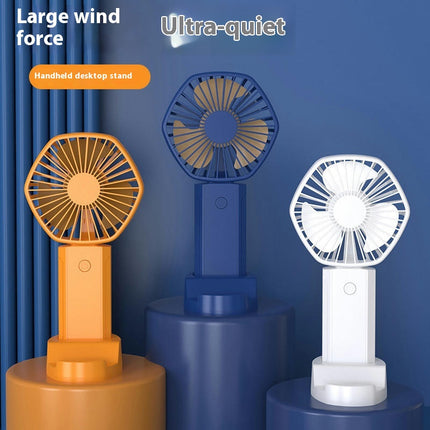 Mini Handheld Small Fan Portable usb Rechargeable Desktop Fan 3 Wind Speeds With Base