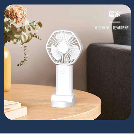 Mini Handheld Small Fan Portable usb Rechargeable Desktop Fan 3 Wind Speeds With Base