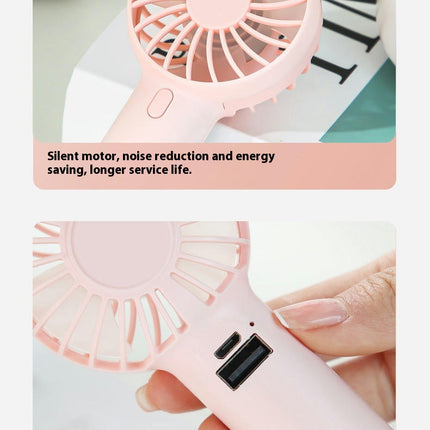 Mini Portable Fan, Powerful Handheld Fan, Cute Design 3 Speed Personal Small Desk Fan with Base